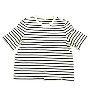 COS Striped Crop Oversized Tee Shirt